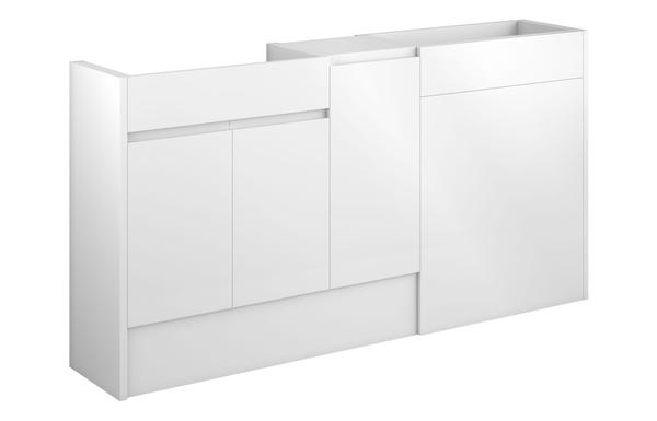 Clarence 1536mm Standard Basin  WC & 1 Door Unit Pack - White Gloss (Oak Cab)